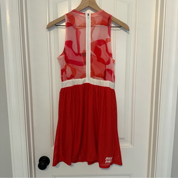 Bidi Badu Tennis Dress Mini Athletic Sporty Red Pink Pleated Summer Size Medium - Picture 4 of 7